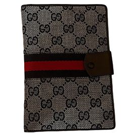 Porta passaporto Gucci vintage autentico in monogramma GG blu navy
