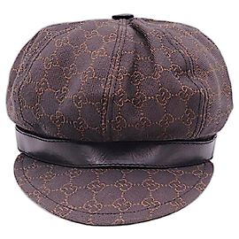 Cappello Newsboy in pelle monogramma GG marrone raro di Gucci Tom Ford