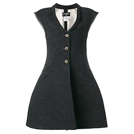 Vestido abrigo gris oscuro Chanel - años 2000