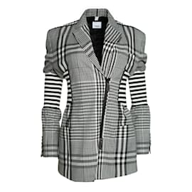Schwarz-weißer karierten Blazer von Burberry