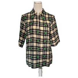 Blusa a cuadros Dries Van Noten Negra Blanca Verde Viscosa