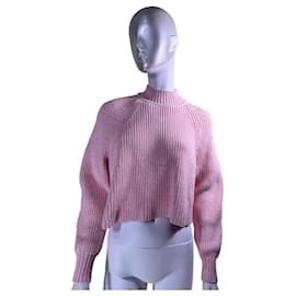 Club Monaco Rosa Crop-Pullover aus Baumwolle