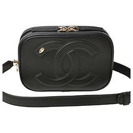 Borsa a spalla in pelle nera Chanel