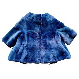 Autre Marque Blaue Jacke aus amerikanischem Nerz