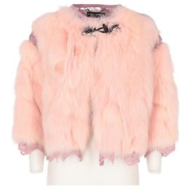 Chaqueta corta de piel rosa Dolce & Gabbana - Años 2000
