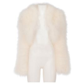 Autre Marque Bolero in piume di struzzo bianche Laura Biagiotti