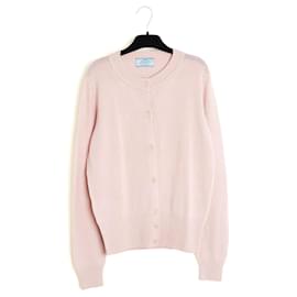 Prada Rosa Gilet FR38 Woll-Kaschmir-Cardigan US12 US10