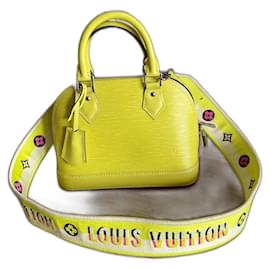 Borsa a mano in pelle Alma BB Louis Vuitton giallo pastello/verde fluorescente