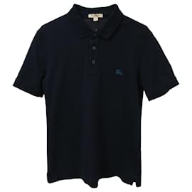 Burberry EKD Logo Polo Shirt in Navy Blue Cotton