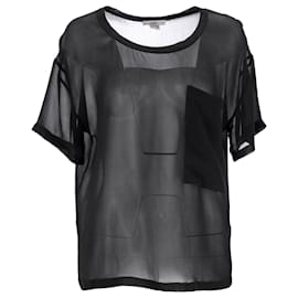 Top Ghost transparente Helmut Lang en seda negra