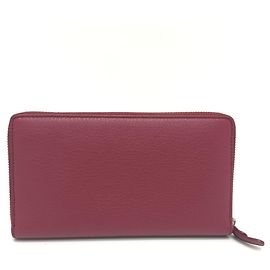 Cartera larga de cuero rojo Balenciaga