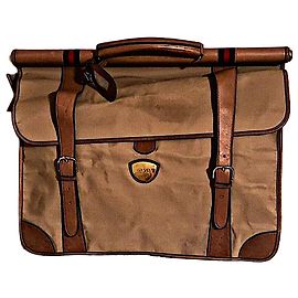 Borsa da viaggio interna GG in tela vintage Gucci autentica con accento web raro