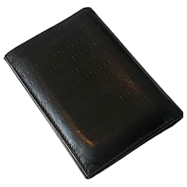 Authentic Dior Homme Black Calf Leather Logo Motif Card Holder