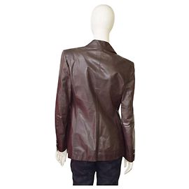Blazer Roberto Cavalli in pelle marrone effetto vissuto Taglia S