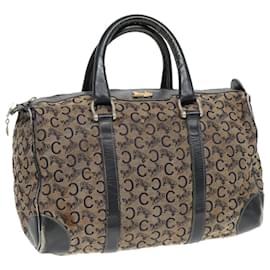 Céline Borsa Boston in tela Celine C Sulky Navy Oro Auth 94063