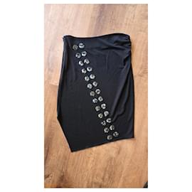 Autre Marque Gonna nera in paillettes con ritagli di Vivienne Tam