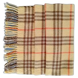 Écharpe Burberry Check en cachemire jaune