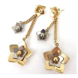 Orecchini vintage Fendi a forma di fiore pendente