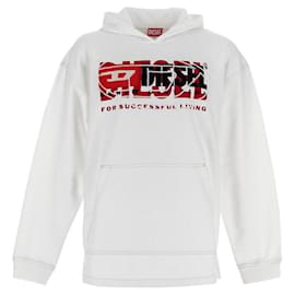 Sudadera con capucha Diesel de algodón blanca multicolor XL