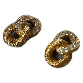 Orecchini vintage Christian Dior in oro placcato e strass