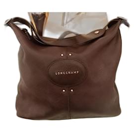 Longchamp Handtasche aus Lammleder Dunkelviolett