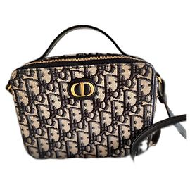 Pochette Christian Dior Montaigne Tela Blu Navy
