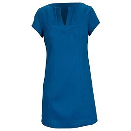 Vestido mini de manga corta Valda en lana azul de Diane Von Furstenberg