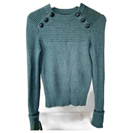 Isabel Marant Etoile Koyle Strickpullover Grün Baumwolle