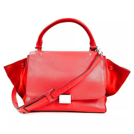Borsa Céline Trapeze in pelle rossa
