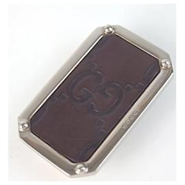 Gucci Money Clip Black Leather and Silver