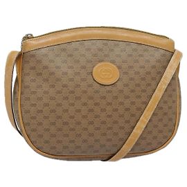 Gucci Borsa a spalla Micro GG Supreme PVC Beige Oro 007 87 0018 Auth ki4930