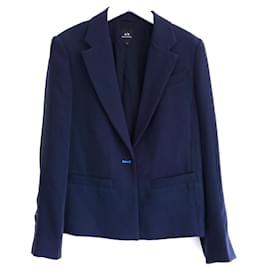 Chaqueta blazer azul marino con botón contrastante Armani Exchange