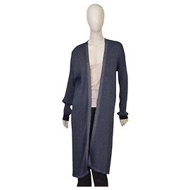 Scotch and Soda Blauer metallischer langer Cardigan L