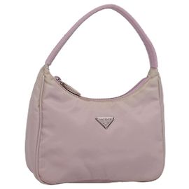 PRADA Mini Sac à Main Nylon Rose Auth bs18406