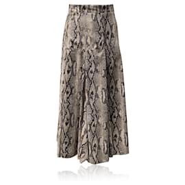 Falda larga Milano Beige Gloss Animalier estampado de serpiente talla 42 IT - Msgm