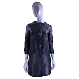 Kate Spade Abrigo Erika de tweed lacado azul marino