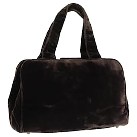 PRADA Borsa a Mano Camoscio Marrone Auth 93244