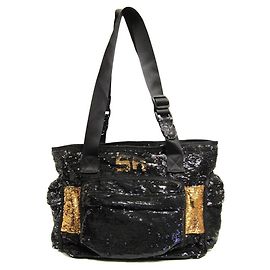 Schwarze und goldene Pailletten-Tasche von Sonia Rykiel - 2000er Jahre