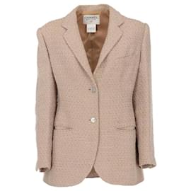 Giacca in lana ricamata beige Chanel