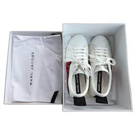 Sneakers Marc Jacobs in pelle bianca con strass Swarovski