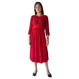 Vanessa Bruno Athe Rotes durchscheinendes Bluson-Kleid