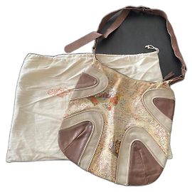 Sac bandoulière Paul & Joe Beige Marron Cuir Toile
