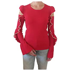 Maje Madeline Rouge Bluse Rot Viskose M