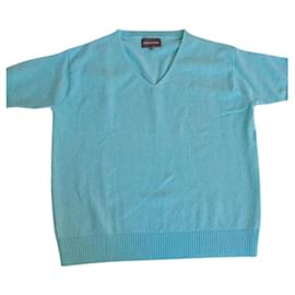 Eric Bompard Kurzarmpullover aus Kaschmir Türkis