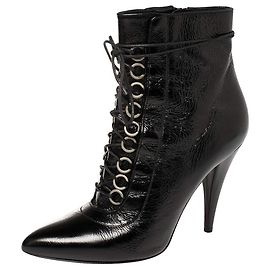 Saint Laurent Botas Fetish 105 de cuero negro brillante