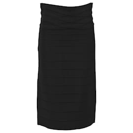 Herve Leger Bleistiftrock aus schwarzem Rayon