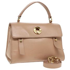 Borsa a mano SAINT LAURENT in pelle 2way Beige Oro 313499 Auth ep5999