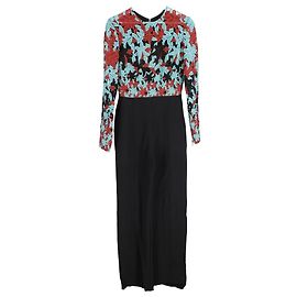 Elie Saab Floral Bestickter Langarm-Overall aus mehrfarbigem Viskose