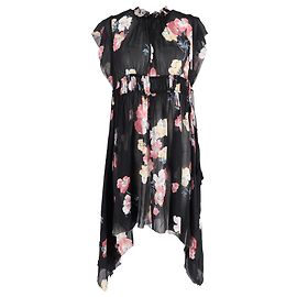 Vestido midi asimétrico con estampado floral Luisa de Ulla Johnson en seda multicolor