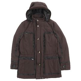 Giacca imbottita con cappuccio e bordo a quadri Salvatore Ferragamo